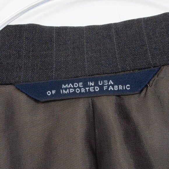 Brooks Brothers Brooksease Dark Gray Pinstriped Suit Jacket Mens Size 50 Long - Picture 5 of 8